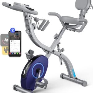 4-in-1 Hometrainer met LCD-monitor en Hartslagmeting - Inklapbare Fitnessfiets voor Thuis (9101038804149)