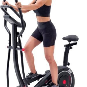 Christopeit Crosstrainer AX 6500 voor thuis, 2-in-1 hybride - Flexibele crosstrainer en hometrainer met 10 weerstandsniveaus, LCD-display, hartslagsensoren en tablethouder (4044163022062)