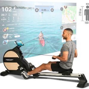 Christopeit Roeitrainer opklapbaar - LED - 32 weerstandsstanden - 150kg + 210cm - Vico zwart (4044163050959)