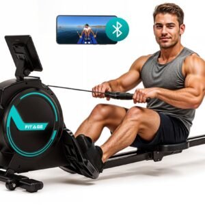 FITAGE Roeitrainer - Roeimachine met Trainingsprogrammas & App - Inklapbaar Roeiapparaat met 16 Weerstandniveaus - Roeitrainers (8719992433940)