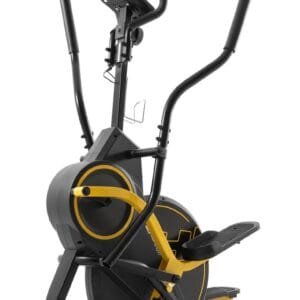 Hop-Sport Crosstrainer HS-450B Dynamic voor thuis met Bluetooth, console en tablet houder, met magnetisch remsysteem und 8 kg vliegwiel, 2in1 mix van elliptische trainer-en stepper-workout, tot 120 kg, Geel (5902308228795)