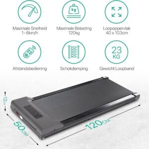 Lexium Loopband Bureau - Walking Pad - Treadmill - Loopband voor Thuis en op Kantoor - Wandelband (8721293926472)