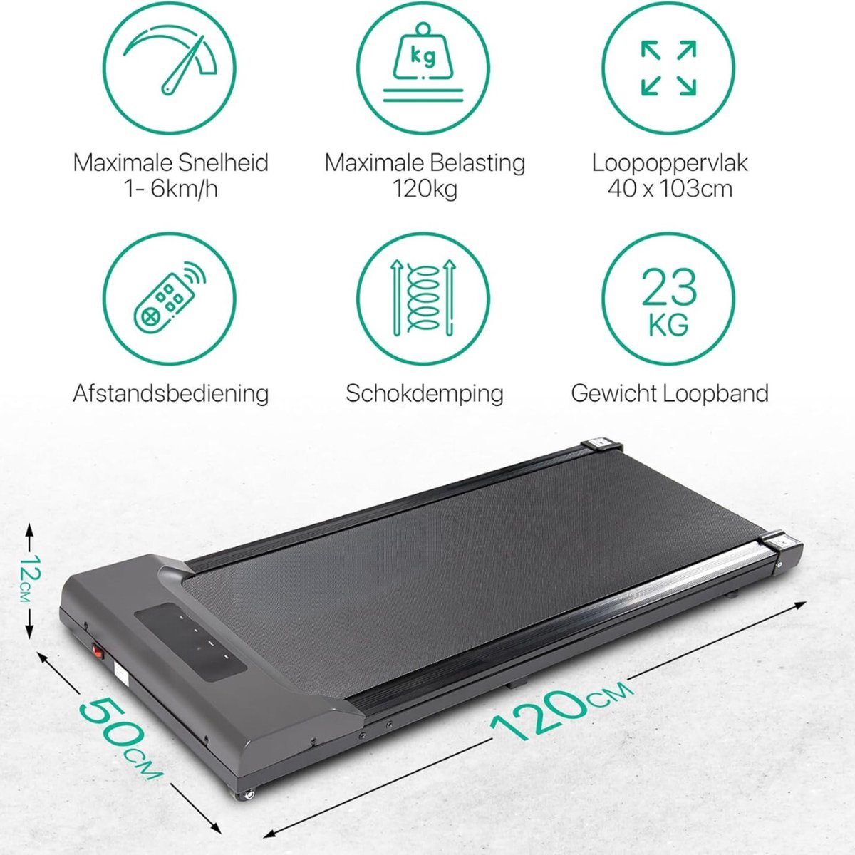 Lexium Loopband Bureau - Walking Pad - Treadmill - Loopband voor Thuis en op Kantoor - Wandelband (8721293926472)