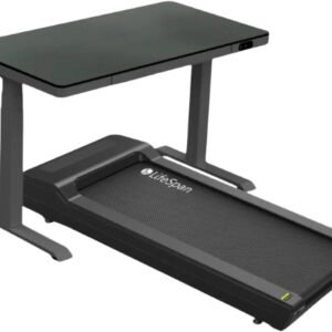 LifeSpan TR1200 Power Loopband met glazen bureau en Smart Console SC130 (zwart) (8785255860815)