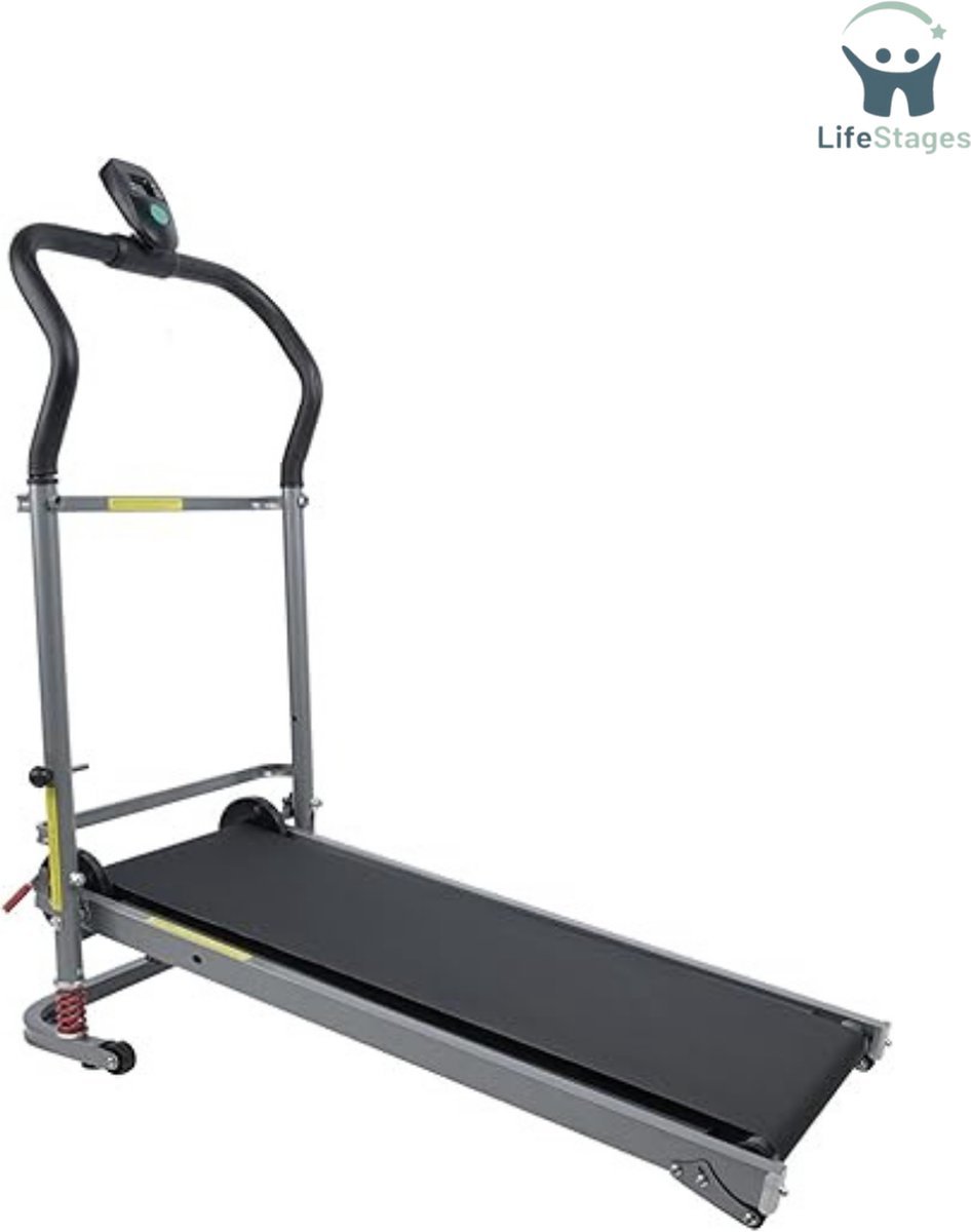 LifeStages - Loopband Inklapbaar - Loopband Met In Hoogte Verstelbare Handgreep Met Schokdemping - Snel Opvouwbaar In 2 Posities - LED-Scherm Voor Wandelen En Hardlopen (8721197525184)