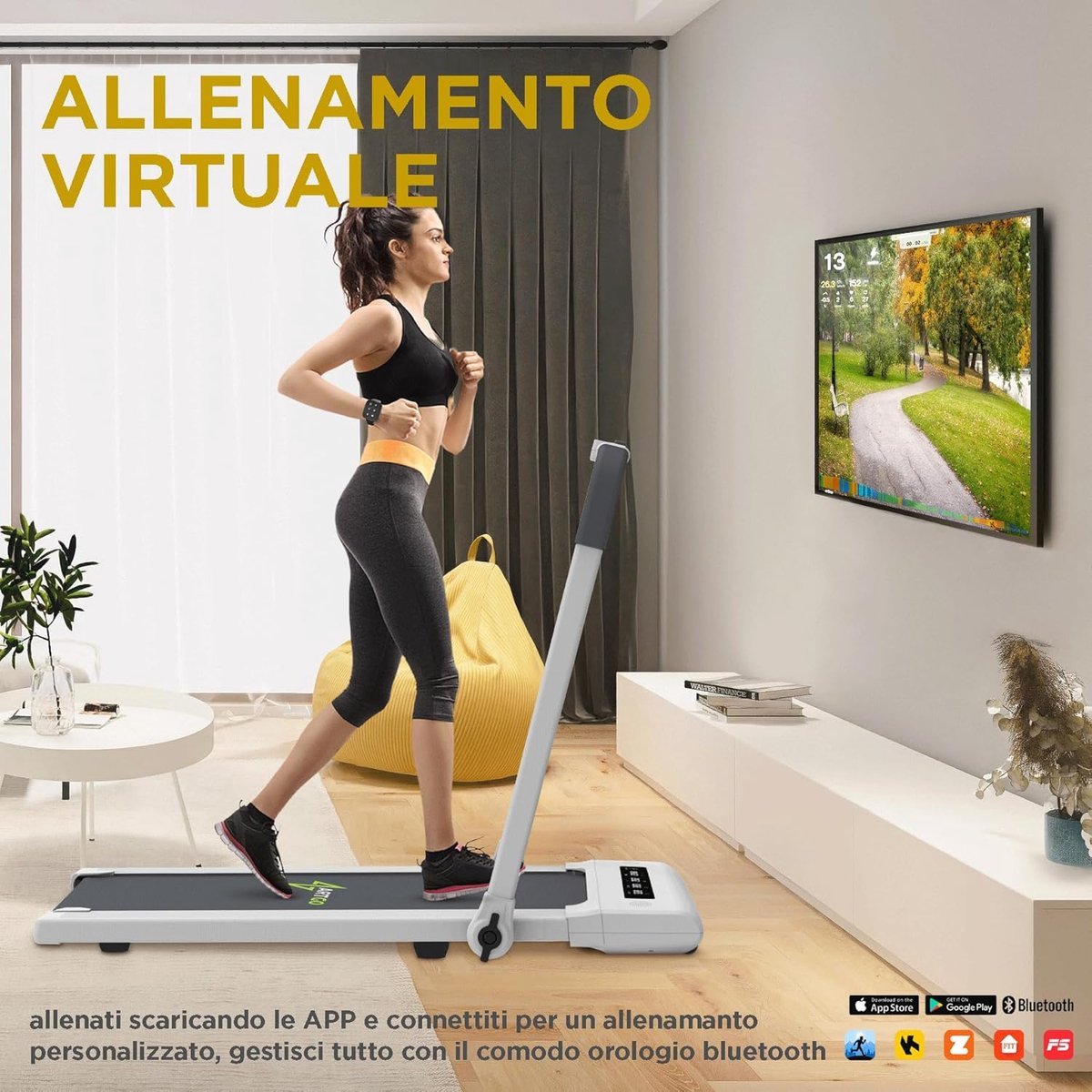 Loopband Inklapbaar - Hometrainer Elektrisch - Walking Pad Fitness - Wit (6152124665611)