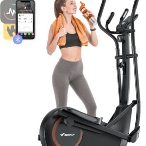 MERACH Crosstrainer - Fitnessapparaat Thuis - 16 Niveaus Weerstand - Kinomap Compatibel - Tot 150kg - Bluetooth - LCD Display - 42 cm Schrittlengte (6978235145510)