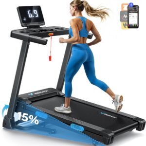 MERACH Opvouwbare loopband - Elektrische helling 15% - Snelheid 0.8-12 km/h - Motor 1.25CHP - Bluetooth APP Verbonden (6978235145497)