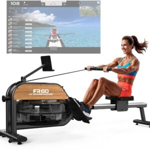 MettleMatic Roeitrainer met Waterweerstand - Roeimachine met tablethouder en LED Bluetooth scherm - Roeiapparaat voor thuis met 6 weerstandsniveaus - Hometrainer inklapbaar - Geschikt voor gebruikers tot 200cm (6976909980368)