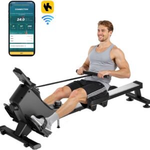 Roeimachine - Magnetische Roeitrainer - Stil - Weerstand 16 Niveaus - Opvouwbaar - Voor Thuis - Bluetooth App - Draagvermogen 158 kg (6152743988948)
