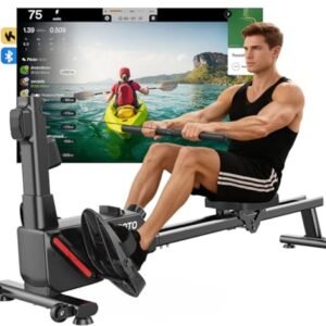 Roeitrainer voor Thuis - 16 Weerstandsniveaus, Ultrastille Magnetische Roeimachine, Dubbele Rails voor Extra Stabiliteit, Compact en Eenvoudig te Monteren (6154456223217)