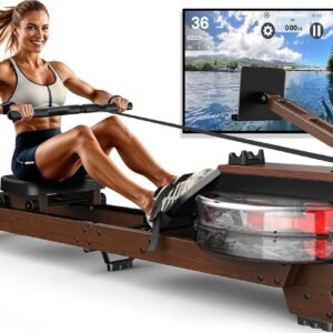 Roeitrainer voor Thuis - Inklapbare Roeimachine met Houten Constructie, Geschikt voor Gebruikers van 1,2 m tot 2 m, Tot 175 kg Belastbaar (8721316478896)