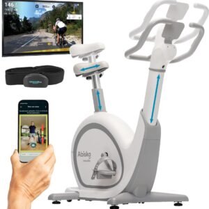 Skandika Ergometer Abisko wereldprimeur - Premium EMS-weerstand, slimme hometrainer met app-bediening, automatische stuur- en zadelverstelling, 36 weerstanden | hometrainer fiets voor thuis (4262393512027)