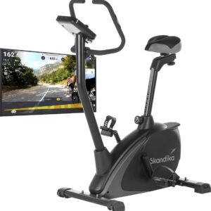 Skandika Vinneren Design Hometrainer Fiets - Hometrainers - Hometrainer fitness - Hometrainer ergometer fitnessbike met Magnetisch Remsysteem, 11 kg Vliegwielmassa, 12 Trainingsprogramma's, Tablet Houder, Bluetooth en App Controle - zwart (4260651210838)