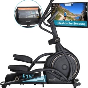 Skandika crosstrainer Carbon P30-S - Elliptische trainer voor thuis, met touchscreen, met helling, tot 150 kg, 32 weerstandsniveaus, app compatibel | Fitnessapparaat, trainingsapparaat voor duurtraining (4262393519392)