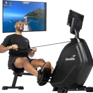 Skandika roeitrainer Munin - Roeitrainer voor thuis, opvouwbaar, 16-niveau magnetische weerstand, 8 kg vliegwielsysteem, compatibel met Kinomap app | Fitnessapparaat (4260709567846)