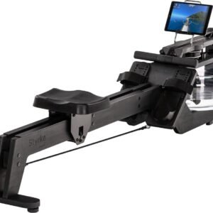 Skandika waterroeier Styrke Premium - Made in Germany, roeimachine water van hout, Kinomap app-functie, roeitrainer voor thuis, essen uit Duitsland, rood gekleurd geolied, tot 180 kg (4262393517831)