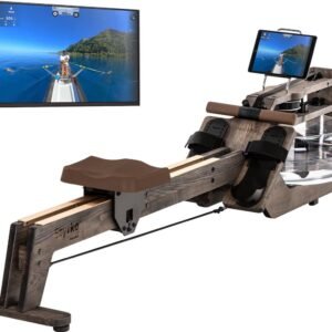 Skandika waterroeitrainer Styrke Premium - Made in Germany, roeitrainer met waterweerstand van hout, Kinomap app-functie, roeimachine voor thuis, massief essenhout uit Duitsland, natuurlijk roeien, tot 180 kg (4262393512744)