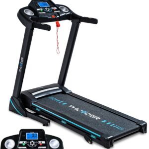 THUNDER® Loopband | ICON-BLACK | Opvouwbaar en Geavanceerd | Sneltoetsen | Veiligheidssleutel | Transportwielen | Plaats voor bidon | Compatibel met mobiele apparaten | Bluetooth | USB-poort | Trainingsprogramma's | Hellingshoek ve | (5904161751502)