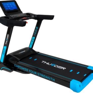 THUNDER® Loopband | IGNITE-S-TFT-BLACK-V1 | Opvouwbaar en Krachtig | 22 km/u | Multifunctioneel TFT-touchscreen | Extra Breed Loopvlak 58 cm | Bluetooth | App Compatibel | Luidsprekers | Max. 220 kg | Veiligheidssleutel | Transportwielen | (5904161751557)