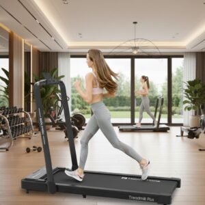 Treadmill 3-in-1 Inklapbaar met App & Bluetooth Speaker - Loopband voor Thuis & Kantoor tot 120 kg - 12 km/u Hardloopband met Groot Loopvlak, LED-Display & Schokdemping - Designbest (9505122553331)