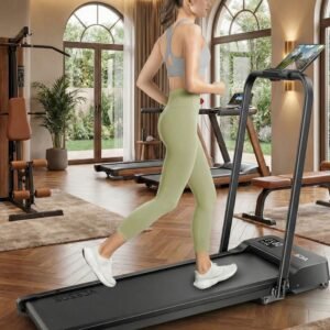 Treadmill 6-in-1 Inklapbare Loopband voor Thuis en Kantoor - Wandelpad met 10% Hellingsopties, LED-Display, Afstandsbediening, App, Tot 135 kg - Designbest (9505461338910)