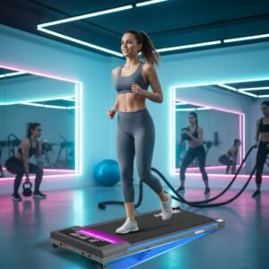 Treadmill Mini Loopband met Bureaufunctie en RGB-Verlichting - 3-Traps Helling, App- en Afstandsbediening, 4-in-1 Functionaliteit - Compact & Inklapbaar - Altameubel (9505178748446)
