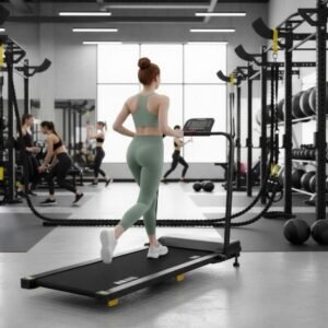 Treadmill Walking Pad met 9% Helling & Leuning - 2.5 HP Stil Loopband voor Thuis & Bureau - 10 km/u - 6-Punts Schokdemping - Opvouwbaar & Compact - LED Display + Afstandsbediening - Altameubel (9509798138953)