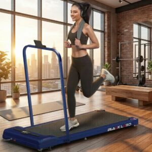 Treadmill met Handvat & Onderbureau Loopband 1-12 km/u - Krachtige 2,2 PK Motor, LED Display, FitShow App, Schokabsorberend Loopvlak, Compact & Stille Thuistraining - Designbest (9509918995664)