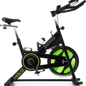 Zipro Holo 2 Hometrainer Magnetische Fiets, Hartslagsensoren, Gemakkelijk te transporteren, Antislippedalen, Flessenhouder, Homegym, Stabiele structuur, Max. gebruikersgewicht 130 kg, zwart en groen (5907783039966)