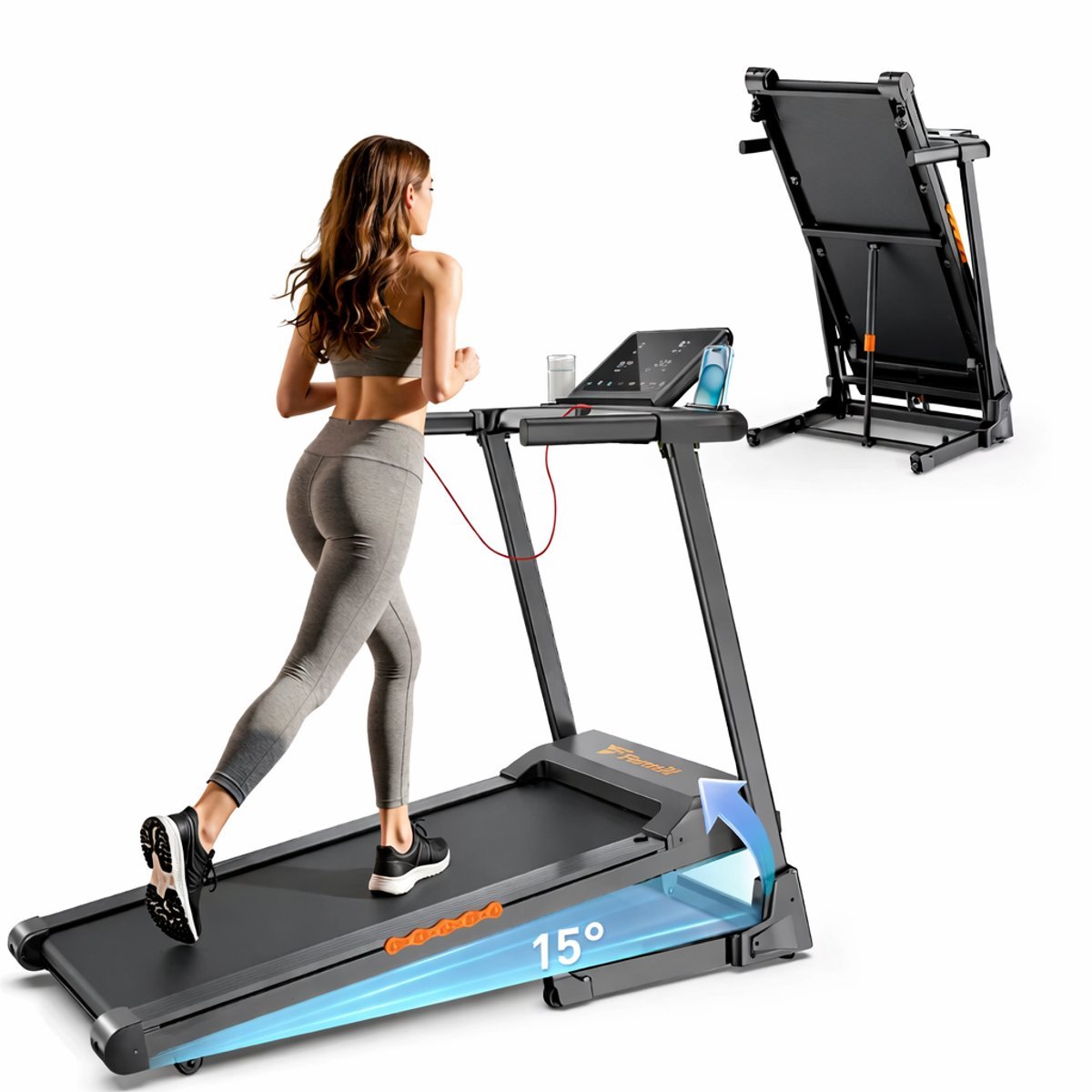 Deniva - Loopband Inklapbaar - 1-13.5 km/u - Walking Pad 3.0 PK - 0-15 % Auto Helling - Loopbanden - Opvouwbaar - LCD Scherm (8721447682162)