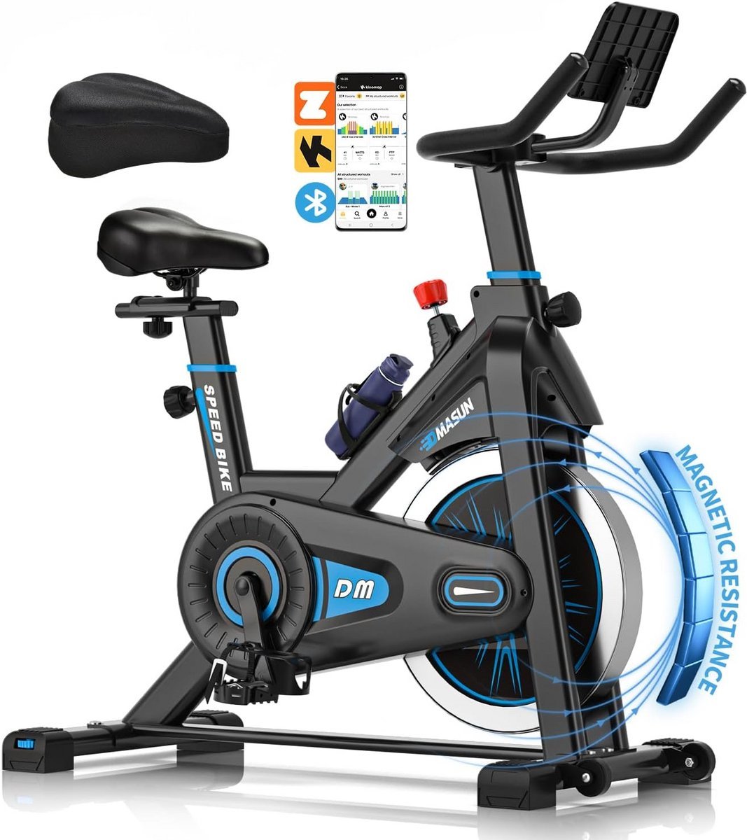 Ergometer Hometrainer Fiets met Magnetische Weerstand en LCD-Monitor - Max. 160 kg (9101078253426)