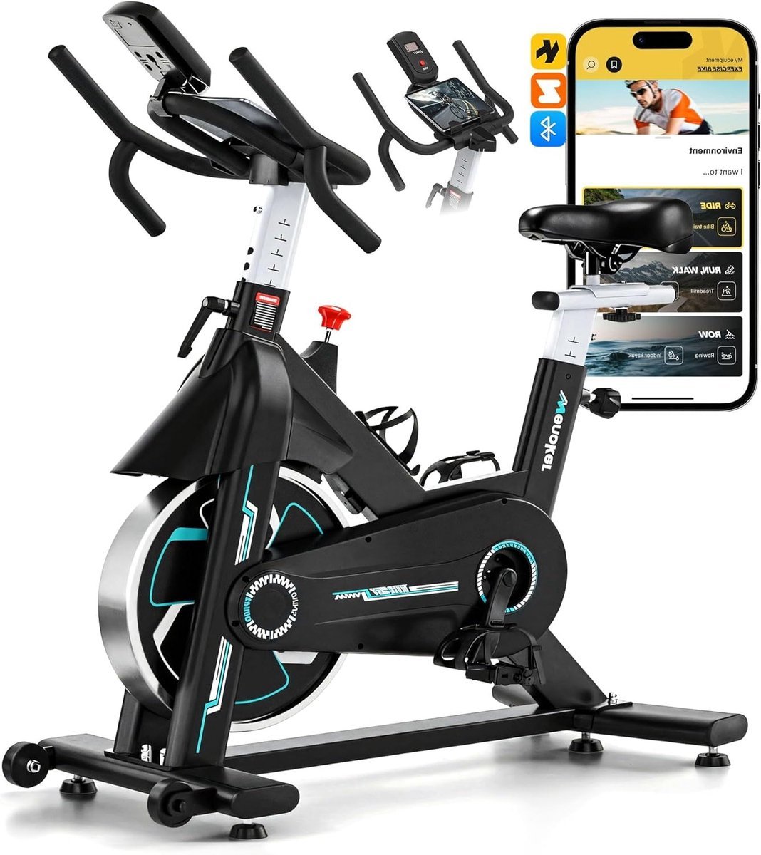 Hometrainer - Fitnessfiets - Fitnessbike - Indoor Bike - Ergometer - Bluetooth Monitor - Stil En Soepel Met Verstelbare Zitting (8721391522286)