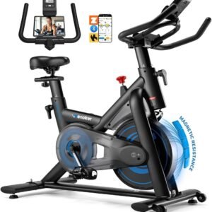 Hometrainer - Fitnessfiets - Indoor Bike - Fiets Trainer - Trainingsfiets - Stille Riemaandrijving - Verstelbare Magnetische Weerstand - Comfortabel Zadel - Max. 160 kg - App-Connectiviteit (8721391522323)
