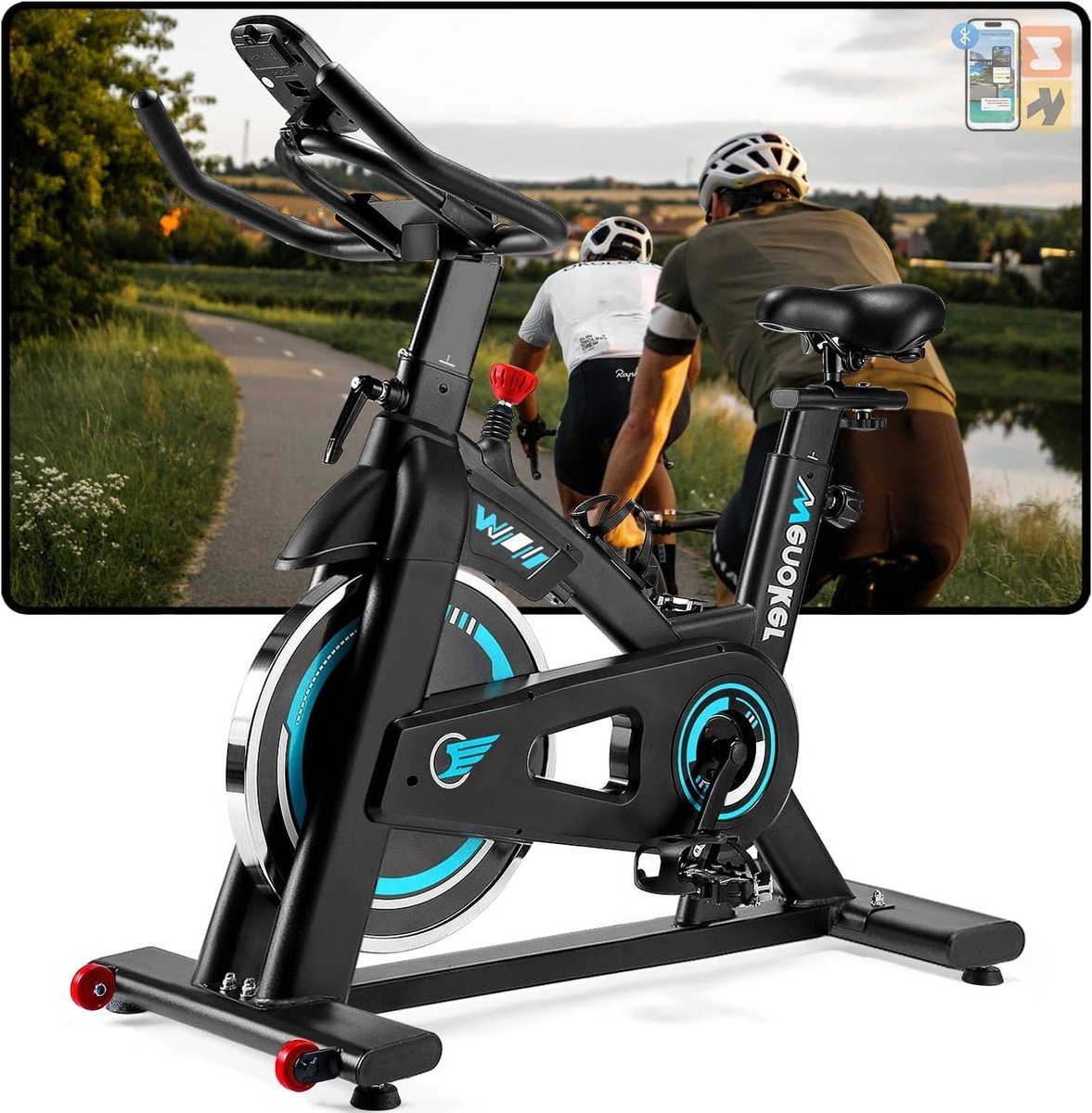 Hometrainer - Fitnessfiets - Stationaire Fiets - Spinningfiets - Cardiofiets - Stevig Aluminium Staal Frame - LCD-Display Met Trainingsgegevens (8721391522316)