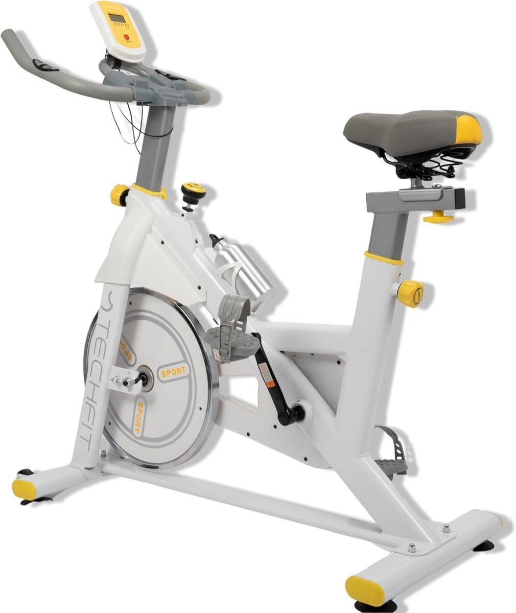 Hometrainer met 8 kg vliegwiel en magnetische weerstand - Fiets voor thuis met LCD-display en tablethouder (8721316495879)