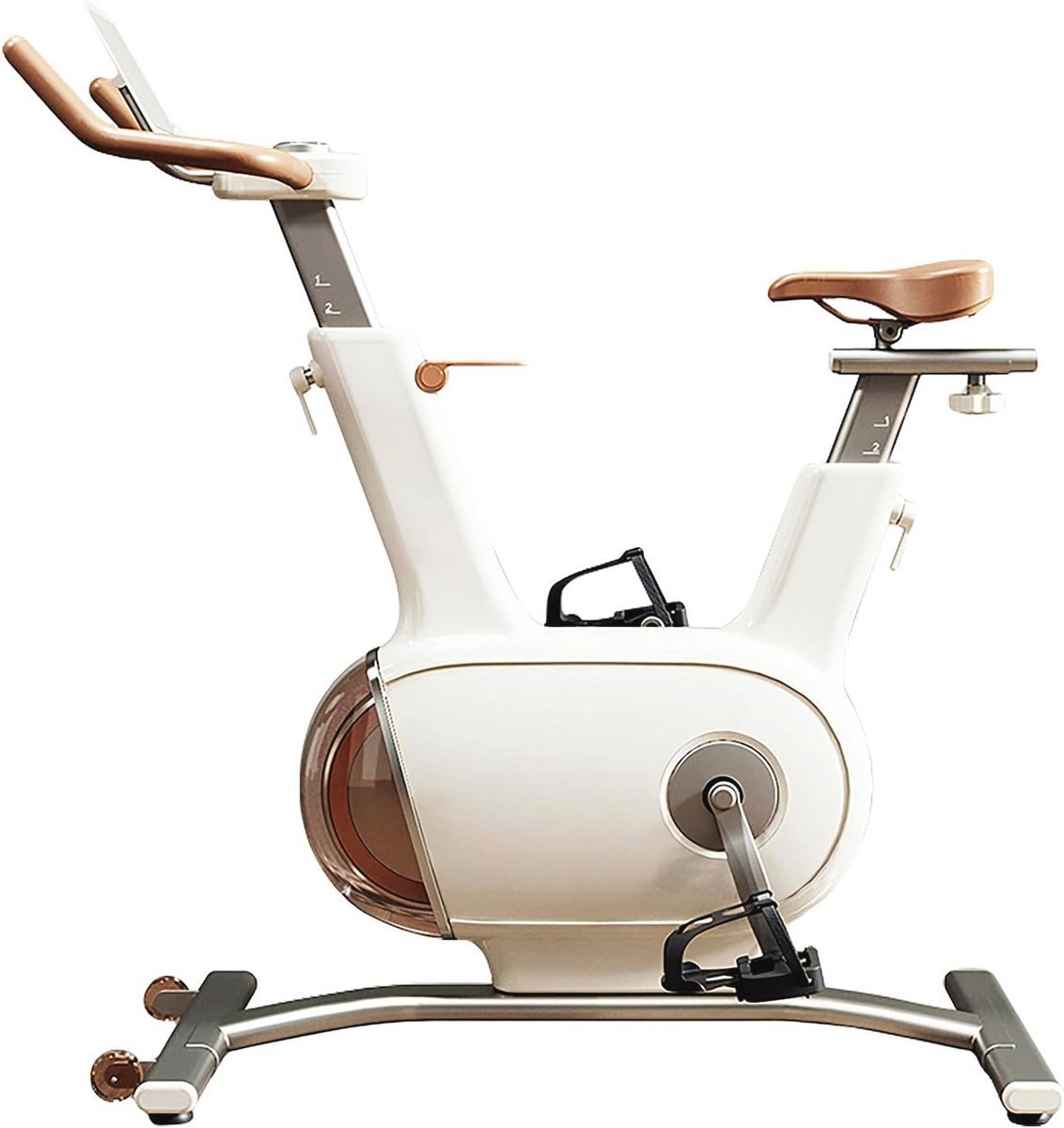 Hometrainer met Dubbel Vliegwiel van 10 kg - Stille Stationaire Fiets voor Thuis (9101022541036)