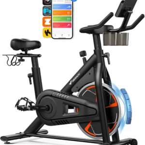 Hometrainer met Magnetische Weerstand en Stille Functie - Fiets met Luchtkussenzadel en Stabiel H-frame tot 150 kg (9101065513076)