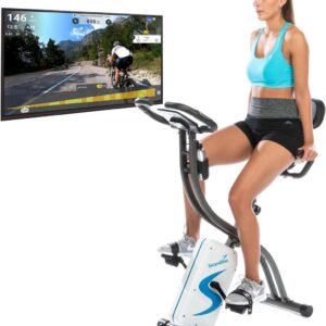 Inklapbare Hometrainer met Rugleuning, Bluetooth en 24 Weerstanden voor Thuis (9101056562878)