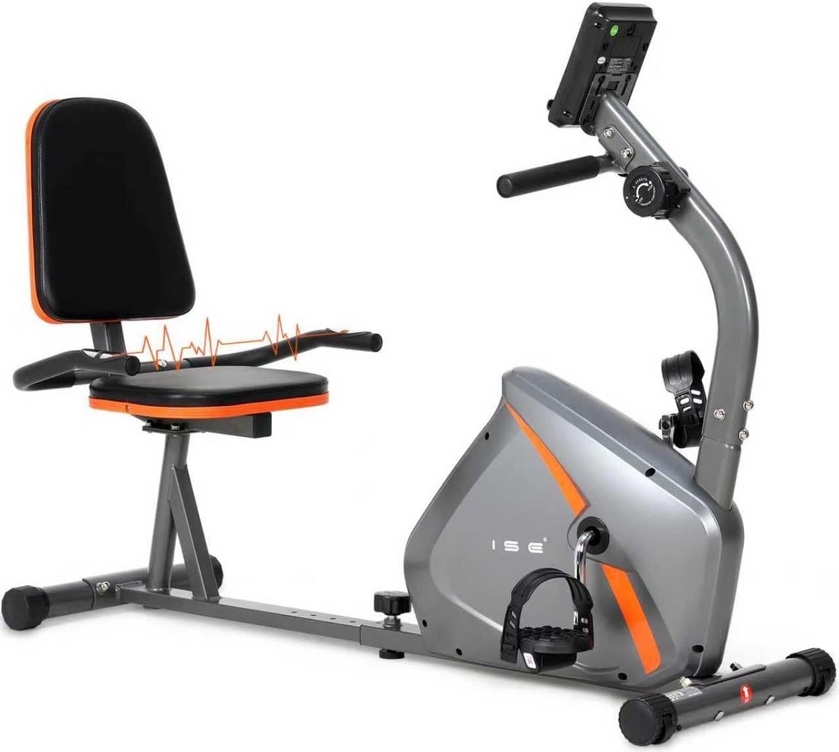 Ligfiets Hometrainer met Hartslagmeter - Verstelbaar & Stil Fitnessapparaat (9101051152661)