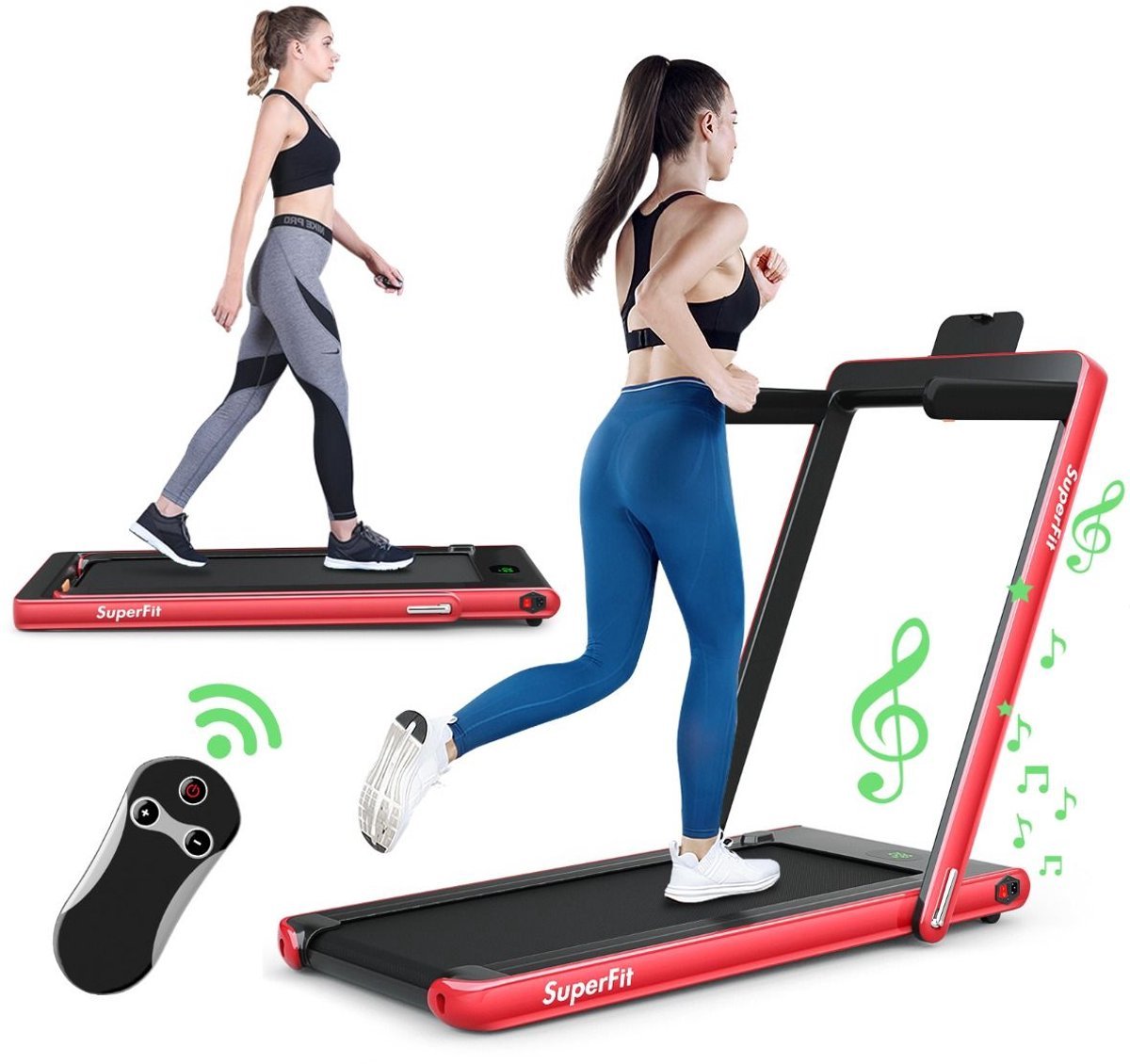 Loopband Inklapbaar - 1-12km/u - Walking Pad - Loopbanden - Elektrisch - Wandelband - Fitness - Gymstick - Electrisch - Home - Trainer - Treadmill - Opvouwbaar - Voor Thuis - Platte - Mini - Bureau (8721399410615)