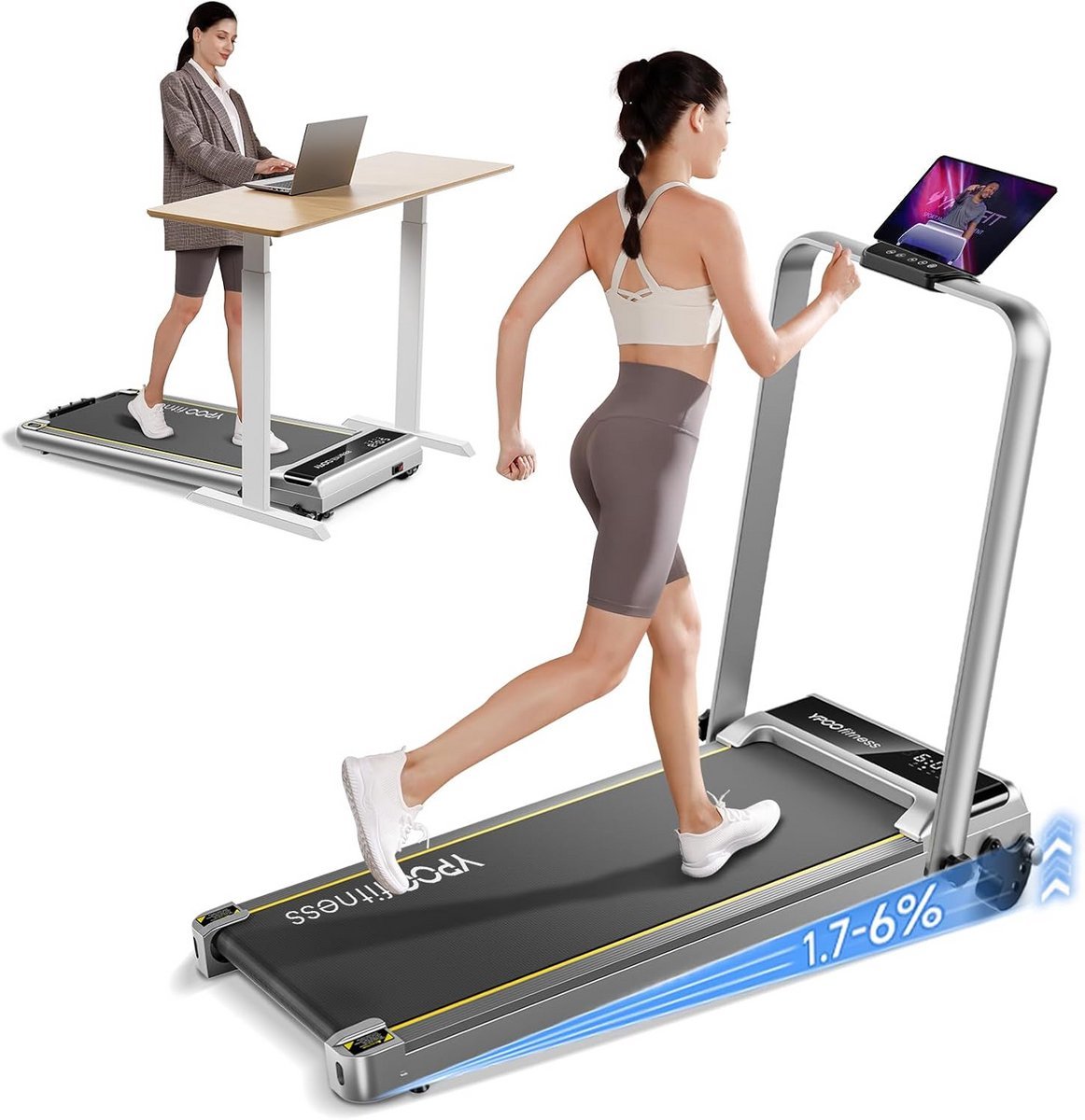 Loopband Inklapbaar - Hometrainer Elektrisch - Walking Pad Fitness - Cardio (9101119879653)