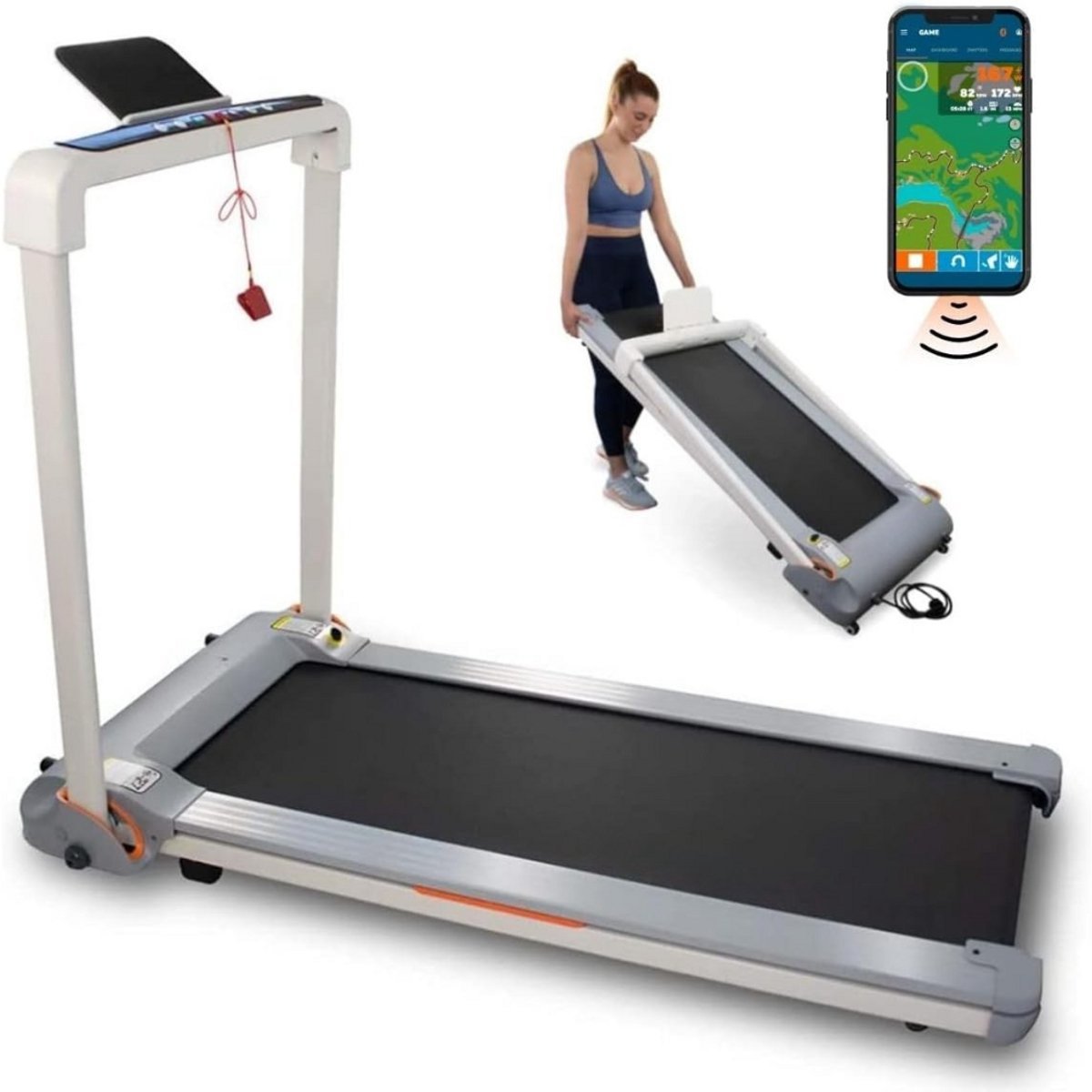 Loopband Inklapbaar - Loopbanden Voor Thuis - Opvouwbare Loopband Voor Thuis - Walking Pad Treadmill - Inklapbare Wandelband - Opvouwbaar En Stil - Vering En Demping - Fitness - Dunne En Lichteloopband Voor Thuis - Geen Montage Vereist (9509953885555)