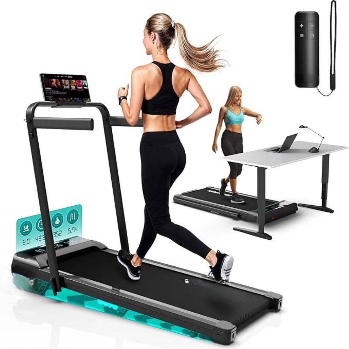MMP®Loopband Inklapbaar - Loopband Fitness - Loopband - Zwart - 109cm x 40cm x 105cm (6153915943956)
