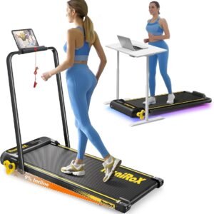 Opvouwbare Wandelpad met Handgreep en Helling - Draagbare Loopband voor Thuis en Onder Bureau (9101046177617)