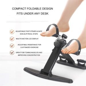 Opvouwbare loopband en voetpedaaltrainer met digitale LCD-display en verstelbare weerstand voor senioren (6152654991976)