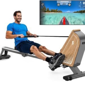 Roeimachine - Roeitrainer - Fitnessapparaat - Trainingsmachine - Hometrainer - Magnetische Weerstand 16 Niveaus - Bluetooth Monitor & Compact Opvouwbaar (8721391522668)