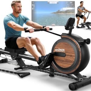 Roeitrainer - Roeimachine - Fitnessapparaat - Krachttrainer - Magnetische Roeimachine - 16-Traps Weerstand - Bluetooth Connectie - Opvouwbaar Timber Design (8721391522477)