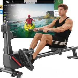 Roeitrainer voor Thuis - 16 Weerstandsniveaus, Ultrastille Magnetische Roeimachine, Dubbele Rails voor Extra Stabiliteit, Compact en Eenvoudig te Monteren (9101064979002)