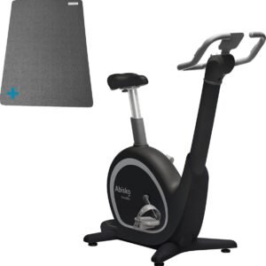 Skandika Abisko Ergometer SET - Hometrainer - Ergometer (106l x 57.5b x 123h cm) + Mat (60 x 120 cm) - Premium EMS weerstand, slimme app controle, automatische stuur- en zadelverstelling, 36 weerstandsniveaus, bluetooth, computer display - zwart (4262393517183)
